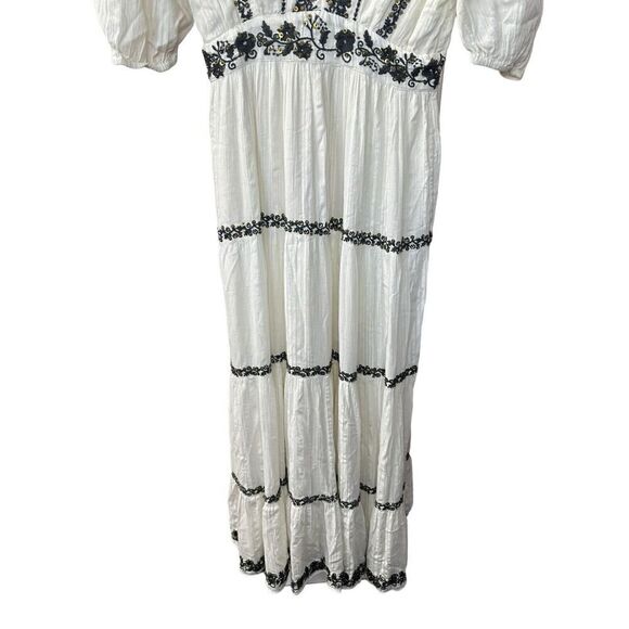 Ulla Johnson Handmade Boho White Beaded Maxi Dress Small - Picture 10 of 16